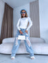 Long Sleeve Bodysuit "BASIC" - WHITE